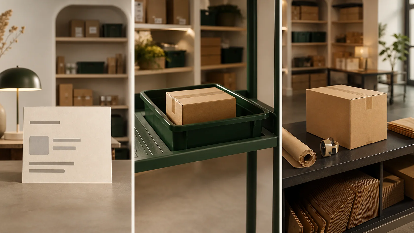 Demand, reserved carton and dispatch bench shown as distinct sales steps